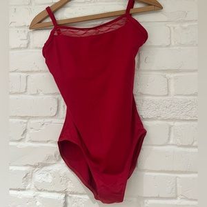 Beautiful red Mirella mesh leotard - used